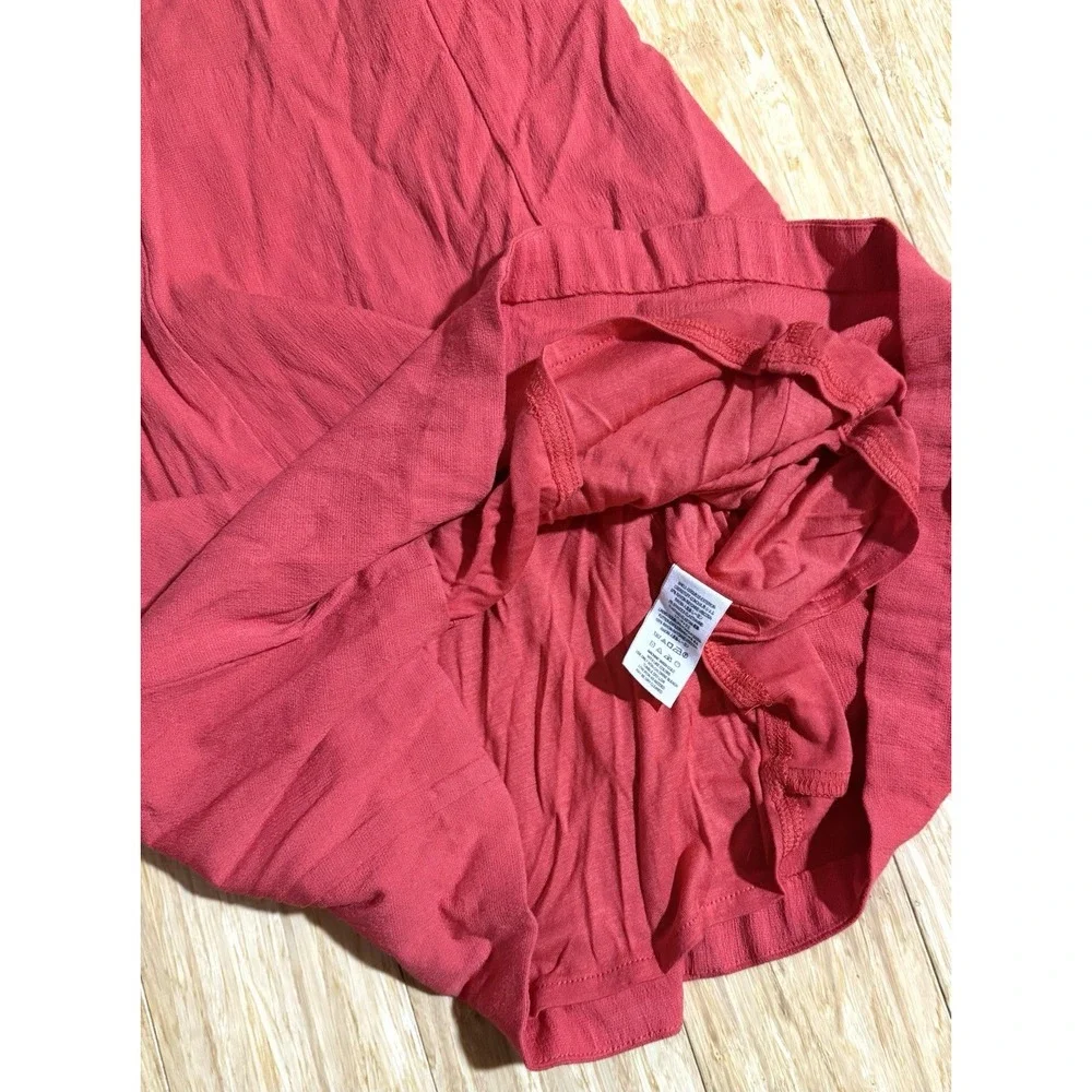 NEW FREE PEOPLE Red Orange Kitty Kat Back CutOut High Neck Aline Dress SIZE XS - Picture 7 of 9